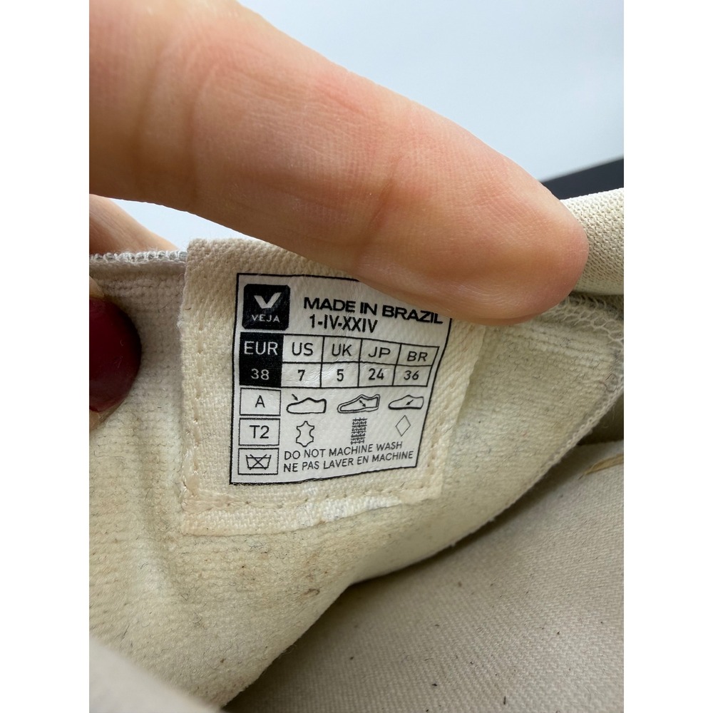 Veja Volley Sneakers Women Size 7 White Pierre Leather Suede Low Top Trainers - Picture 7 of 7